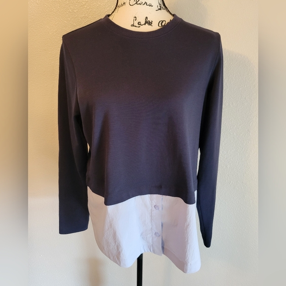 Athleta Women Gallery Top 2.0 Long Sleeve Navy Quarry Blue XS - Picture 2 of 12